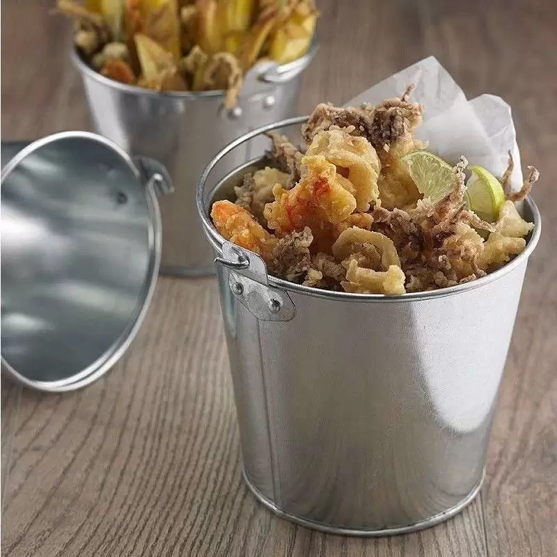 SECCHIELLO PORTA FRITTO - IN LATTA CON MANICO