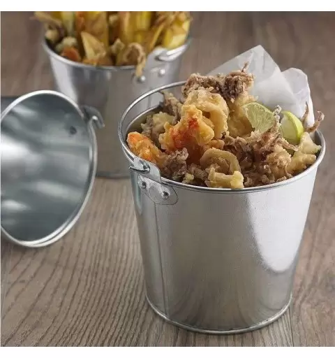 SECCHIELLO PORTA FRITTO - IN LATTA CON MANICO