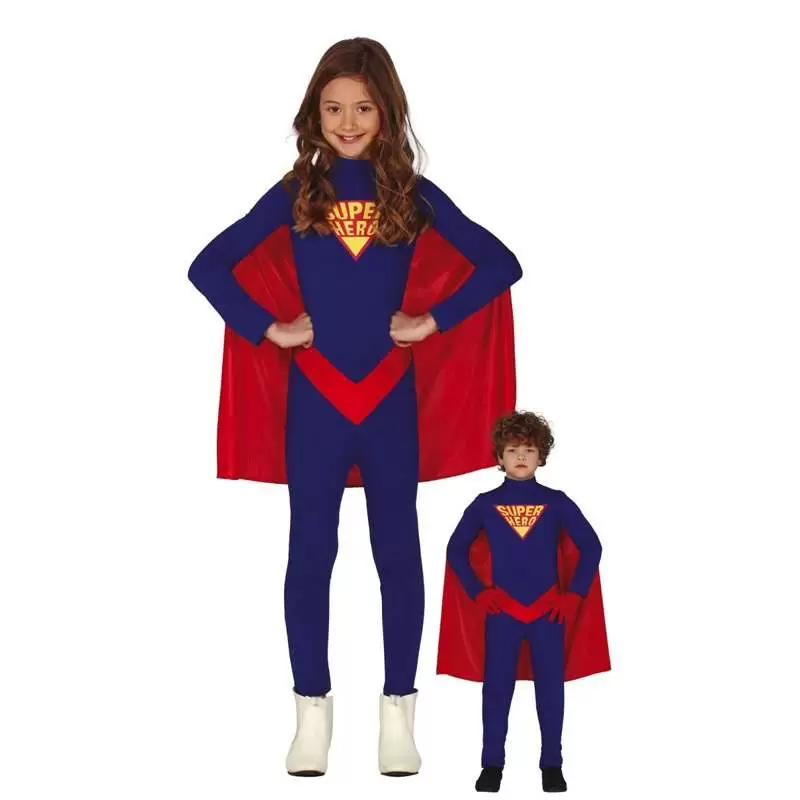 Costume super eroe con muscoli 7-9 anni
