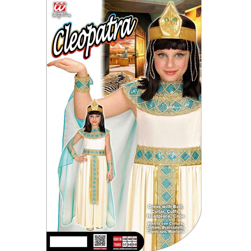 Bambina 10 Anni Costume Cleopatra Bambina - Vestito Egiziano Con Copricapo Per Carnevale Harley Quinn