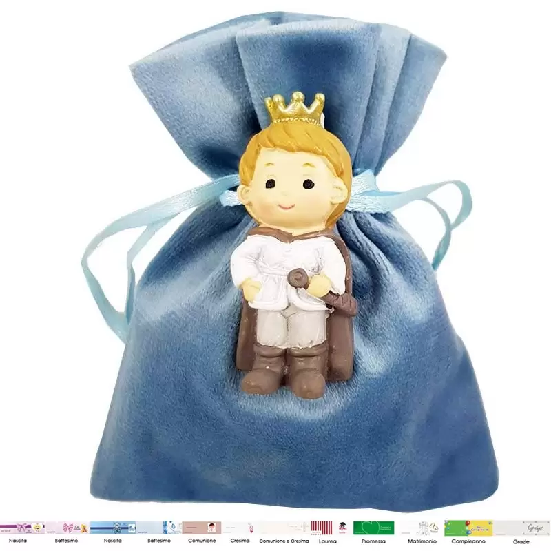 BOMBONIERE PICCOLO PRINCIPE CON SACCHETTI DI VELLUTO -