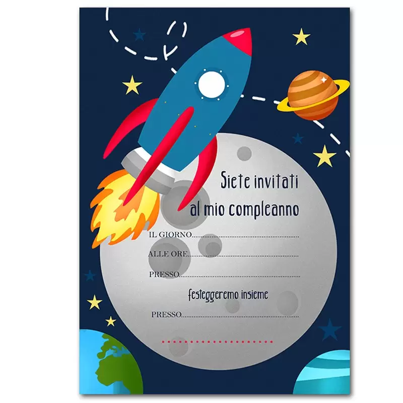 INVITO DI CARTA SPACE PARTY
