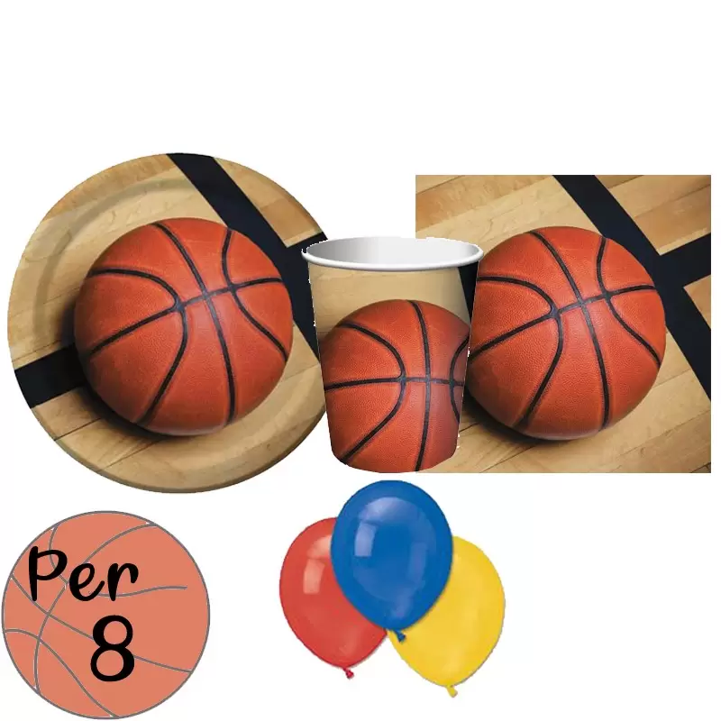 KIT N22 COORDINATO TAVOLA BASKET PER FESTA