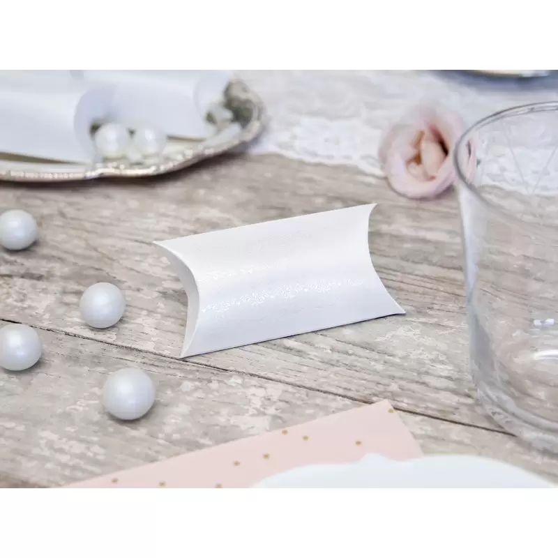 10 SCATOLINE PORTACONFETTI BIANCHE EFFETTO RICAMO