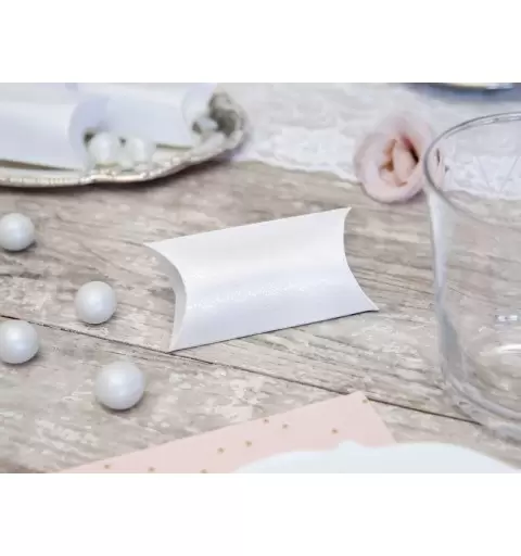 10 SCATOLINE PORTACONFETTI BIANCHE EFFETTO RICAMO