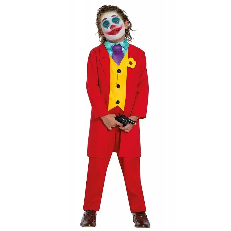 COSTUME DA CLOWN PAZZO MR SMILE PER BAMBINI DI 5-6 ANNI