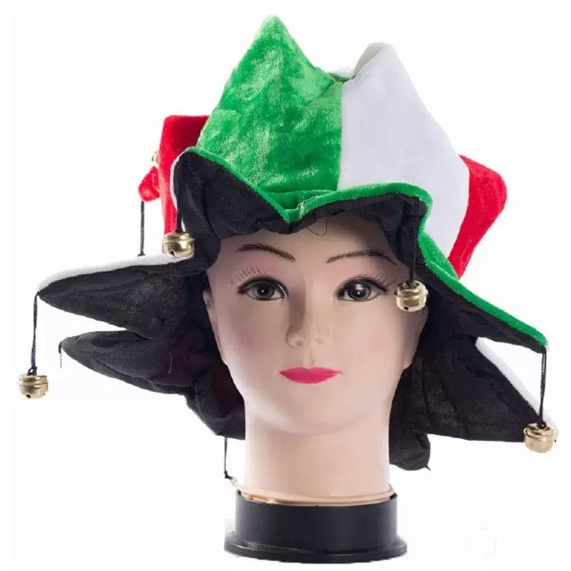 CAPPELLO TRICOLORE ITALIA CON CAMPANELLINI