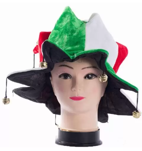 CAPPELLO TRICOLORE ITALIA CON CAMPANELLINI