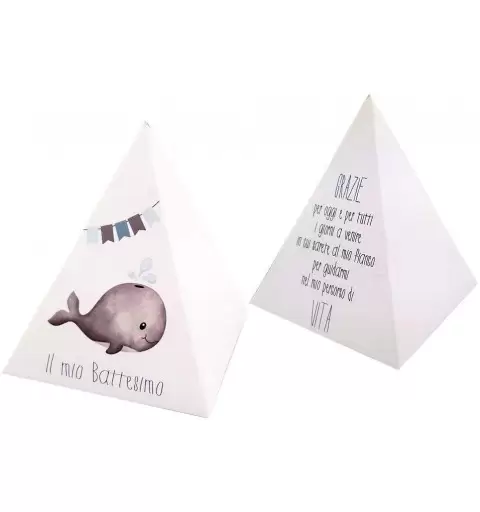 50 SCATOLINE PIRAMIDE BALENA CELESTE IL MIO BATTESIMO