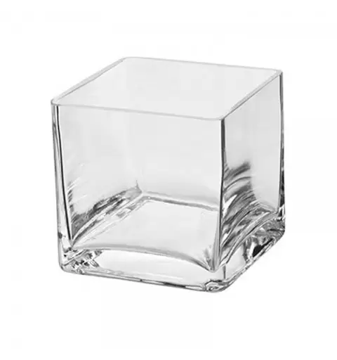 VASO DI VETRO QUADRATO PER FIORI