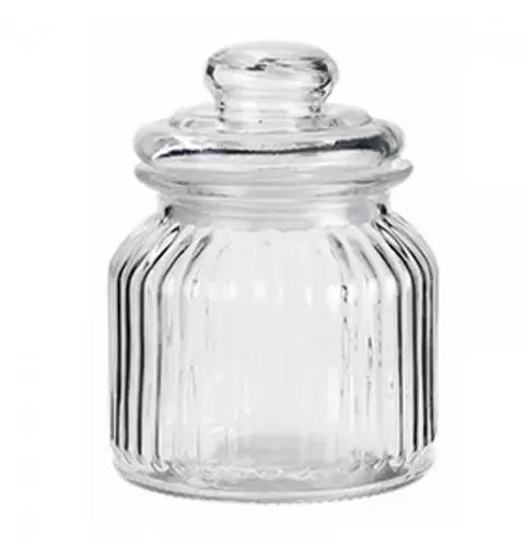 BARATTOLO DI VETRO CON COPERCHIO A CHIUSURA ERMETICA 600 ML