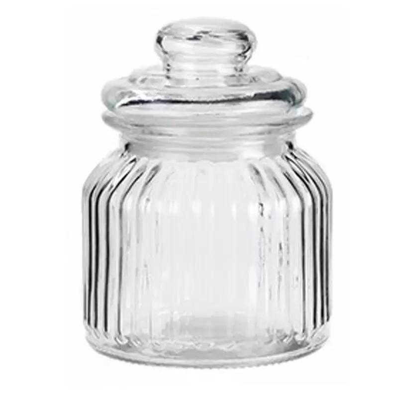 3 BARATTOLI DI VETRO CON COPERCHI A CHIUSURA ERMETICA 600 ML