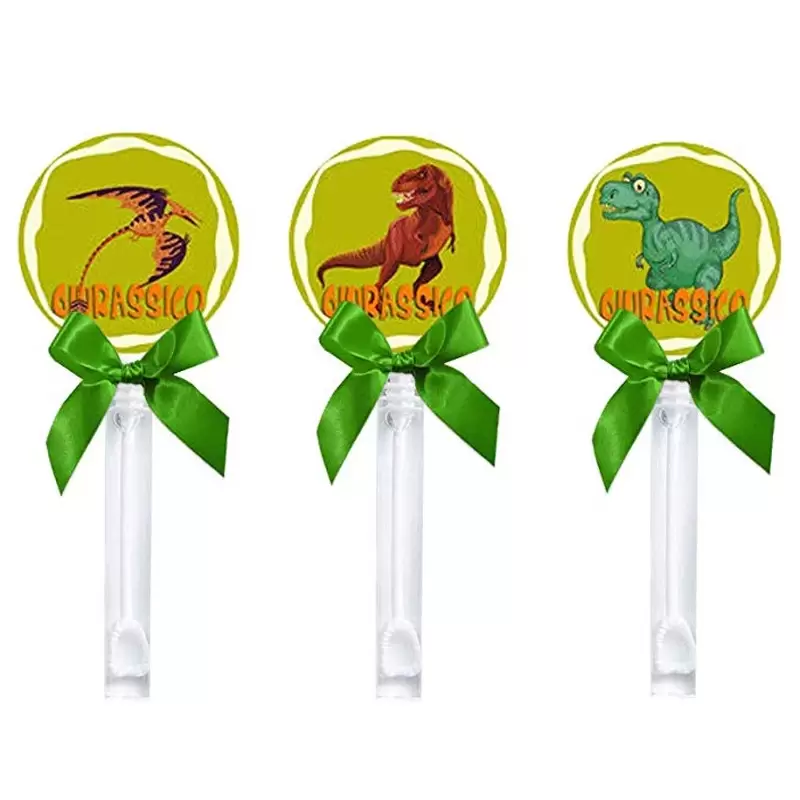 BOLLE DI SAPONE A TEMA DINOSAURI CON ADESIVI