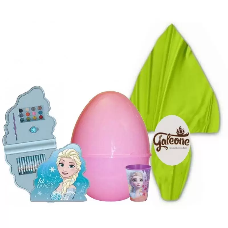UOVO DI PASQUA FROZEN DISNEY CON GUSCIO ROSA E GADGET N.8