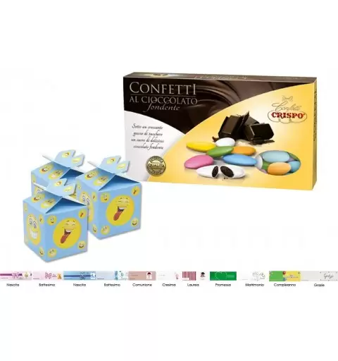 25 SCATOLINE EMOTICON SMILE CON CONFETTI CRISPO