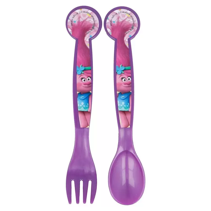 POSATE TROLLS DI PLASTICA - FORCHETTA E CUCCHIAIO