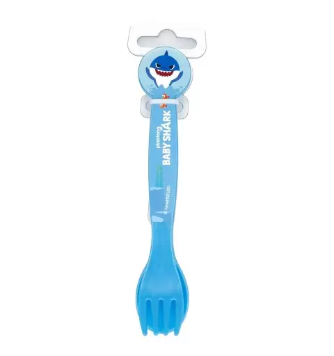 POSATE BABY SHARK DI PLASTICA - FORCHETTA E CUCCHIAIO