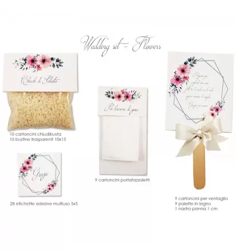 SET DI CARTA MATRIMONIO GEOMETRIC FLOWERS