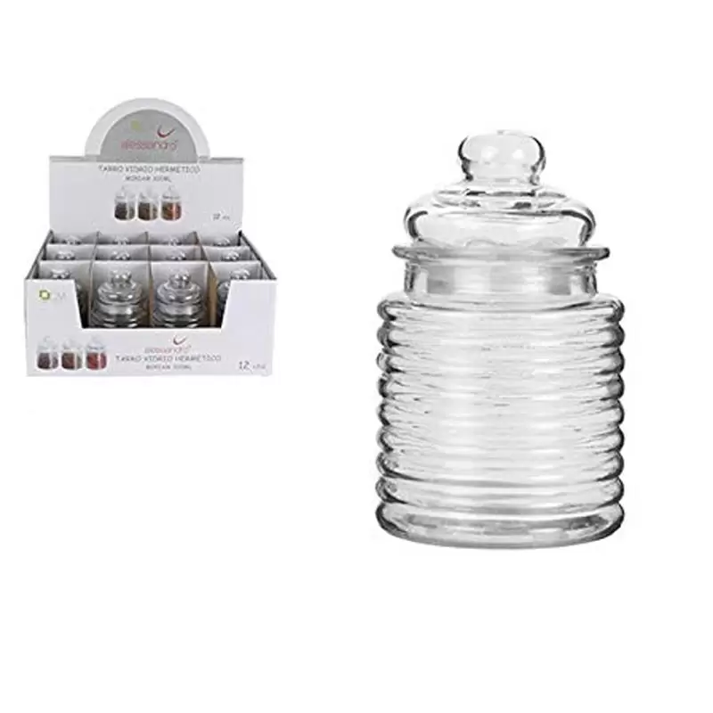 BARATTOLO DI VETRO MIRIAM CON COPERCHIO DA 300 ML