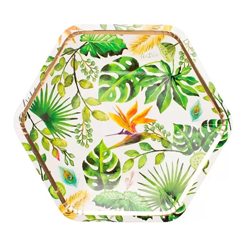 PIATTINI GOLDEN JUNGLE ESAGONALI - 8 PZ
