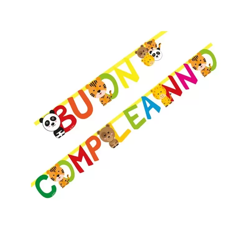 GHIRLANDA ZOO PARTY BUON COMPLEANNO