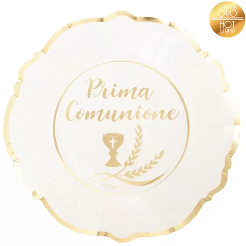 PIATTI PRIMA COMUNIONE LIBERTY 27 CM - 8 PZ