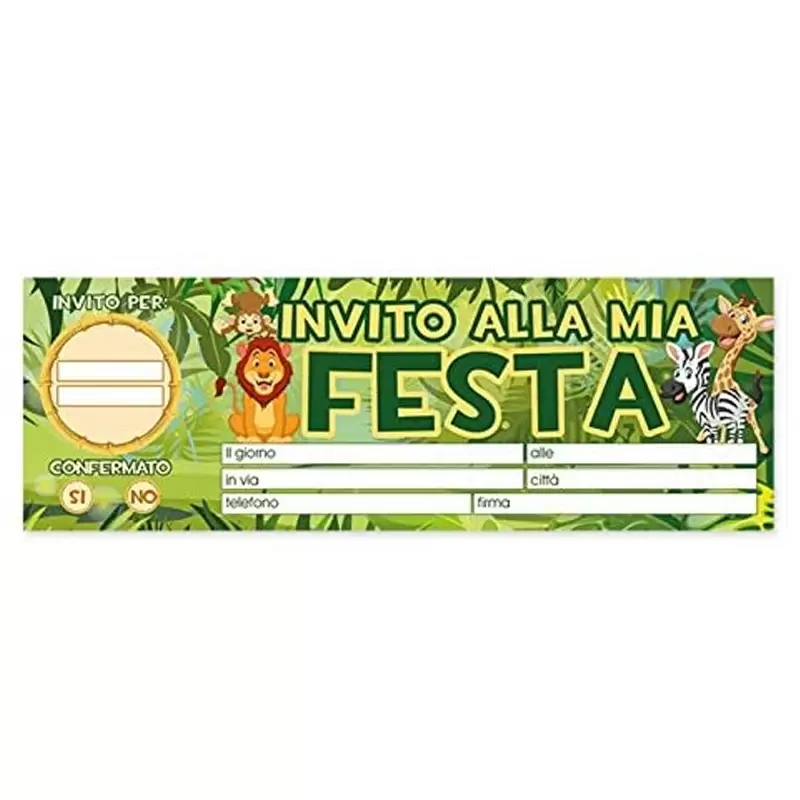 INVITI ANIMALI DELLA GIUNGLA - BLOCCHETTO DA 20 PZ
