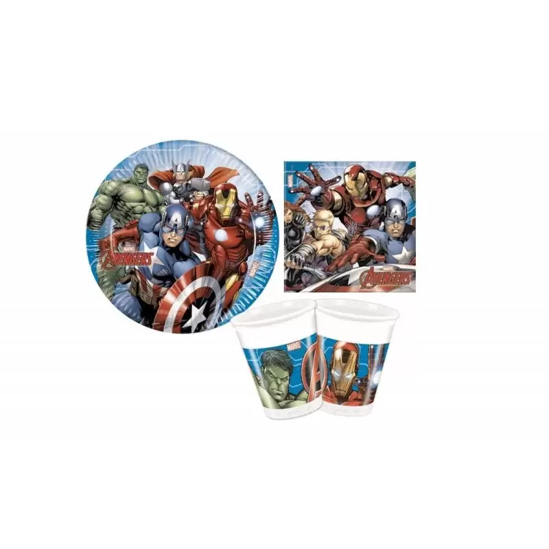 COORDINATA TAVOLA PER FESTE BAMBINI AVENGERS POWER  KIT N2