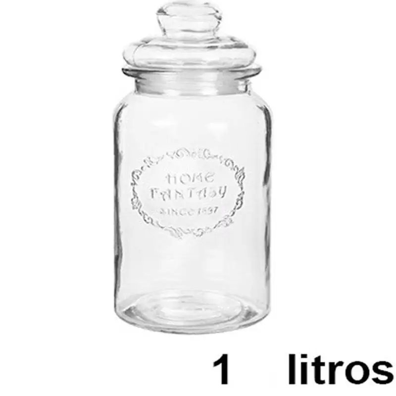 BISCOTTIERA DI VETRO DA 1 LT CON TAPPO ERMETICO