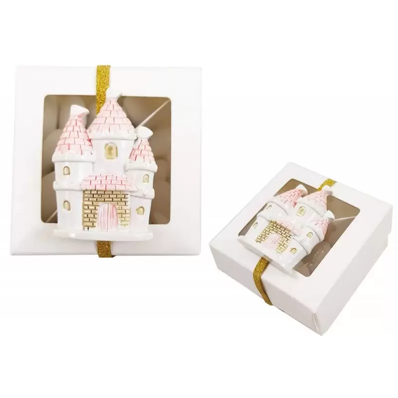 BOMBONIERE CASTELLO DELLE PRINCIPESSE ROSA CON SCATOLE DEGUSTAZIONE - 12 PZ