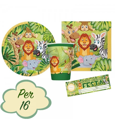 KIT N.23 ANIMALI DELLA GIUNGLA - CON INVITI