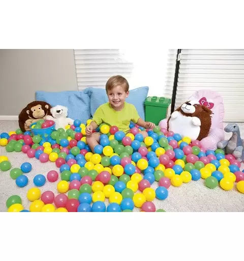 PALLINE COLORATE DI PLASTICA PER BAMBINI CON SACCA