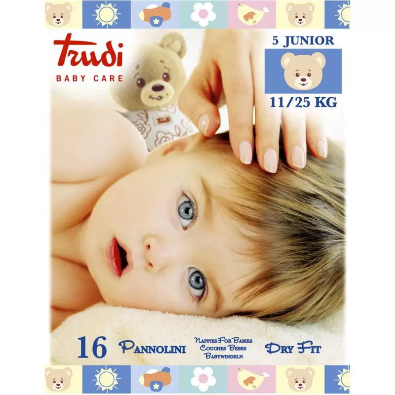 6 PACCHI DI PANNOLINI TRUDI TAGLIA 5 11-25 KG