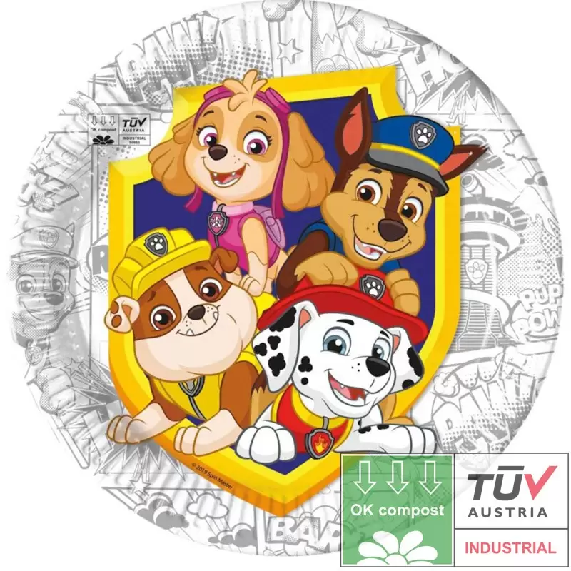 PIATTI PAW PATROL COMPOSTABILI - 8 PZ