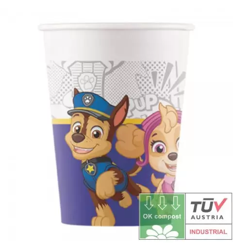 BICCHIERI PAW PATROL COMPOSTABILI - 8 PZ