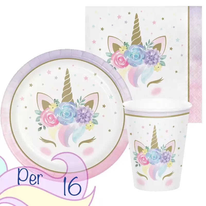 KIT N.2 UNICORN BABY - SET PER 16 SENZA TOVAGLIA