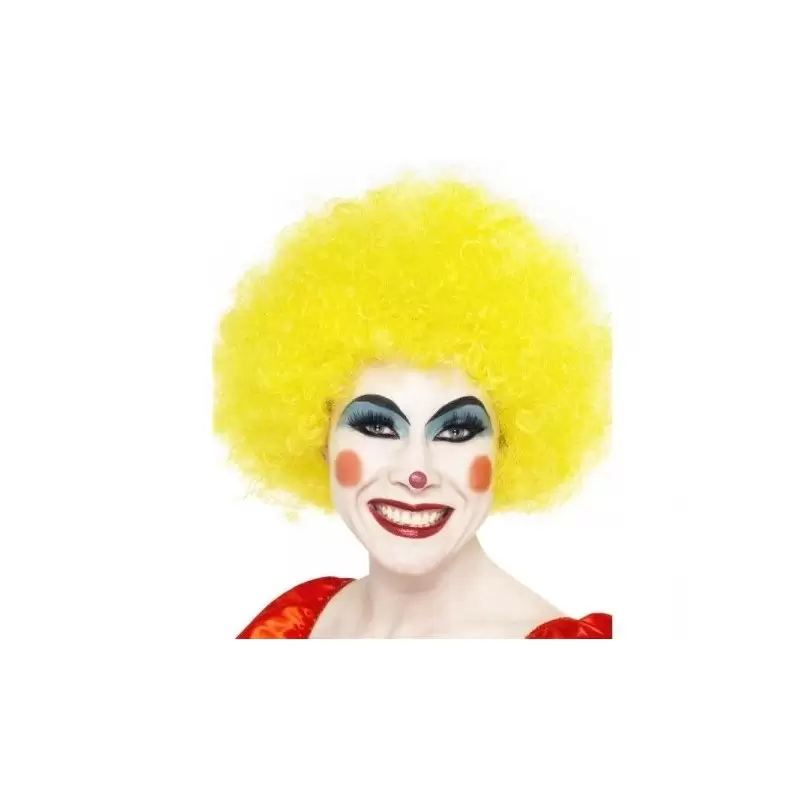PARRUCCA RICCIA GIALLA DA CLOWN