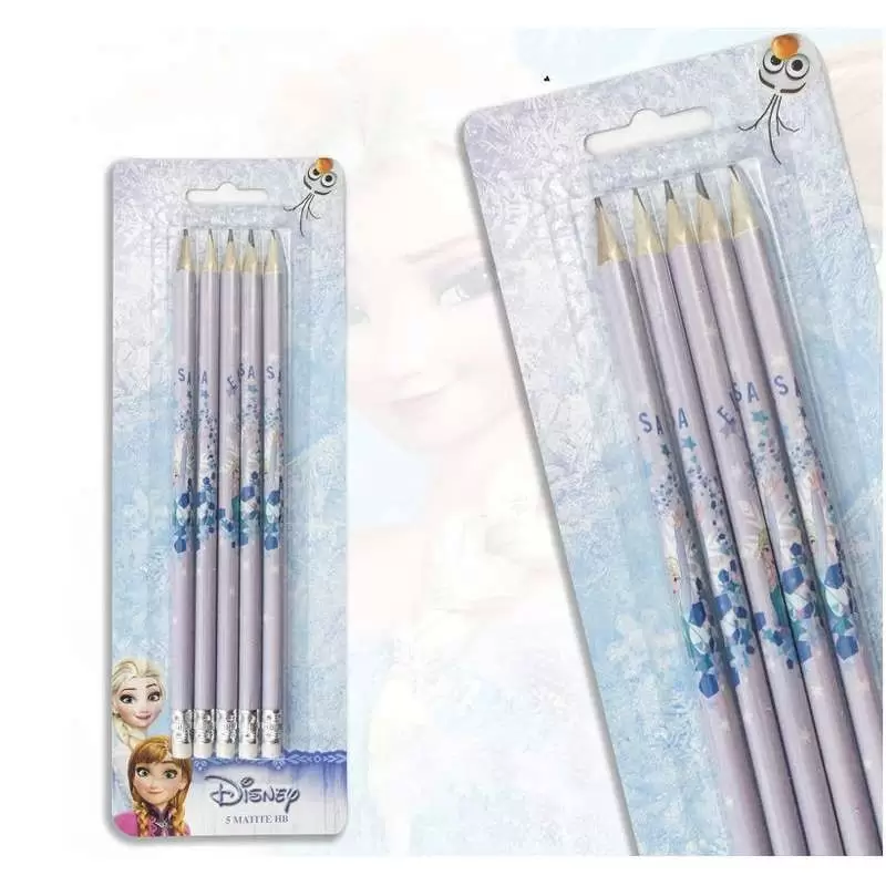 5 matite Frozen con gommina