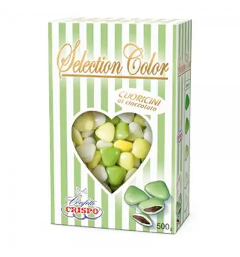 CONFETTI CRISPO CUORICINI AL CIOCCOLATO SELECTION COLOR VERDI
