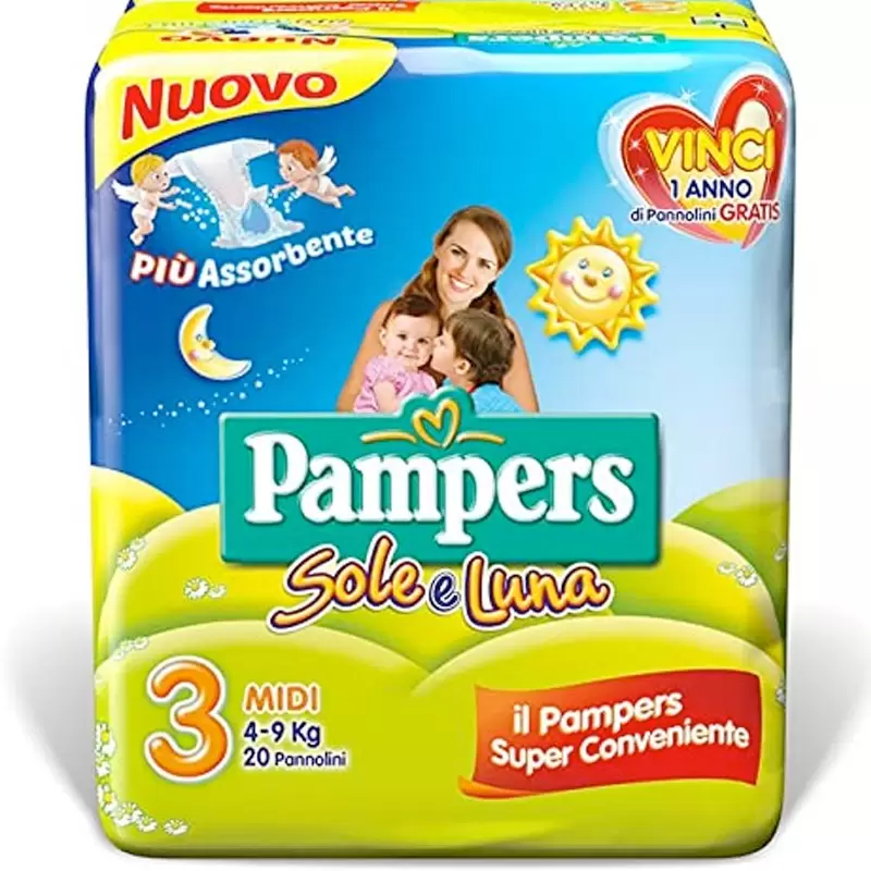 PACCO DI PANNOLINI PAMPERS SOLE E LUNA TAGLIA 3