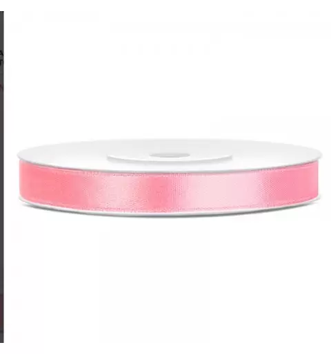 ROTOLO DI NASTRINO ROSA IN RASO 6 MM X 25 METRI