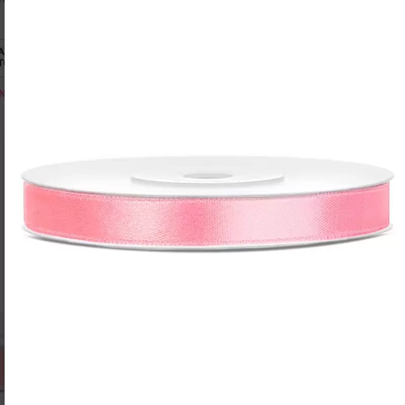 3 ROTOLI NASTRINO RASO ROSA 6 MM X 25 METRI
