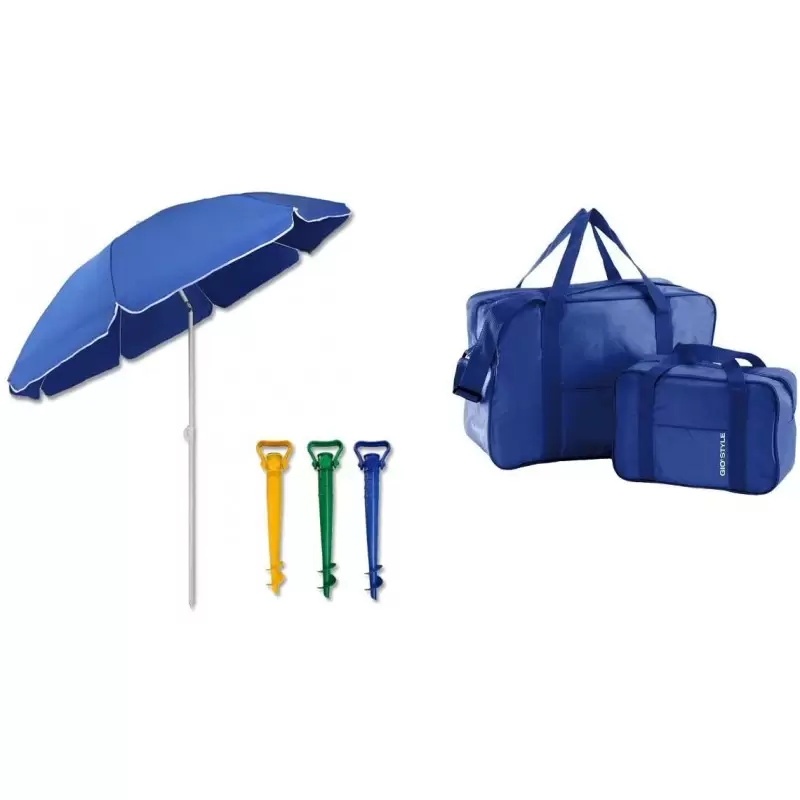 SET OMBRELLONE CON PICCHETTO E 2 BORSE TERMICHE