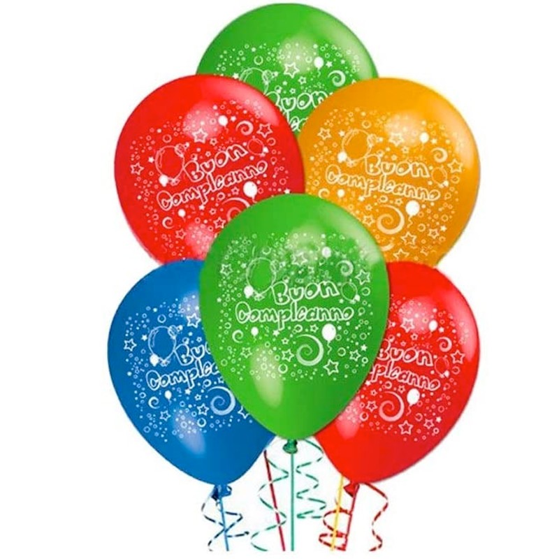 11" 100TH Buon Compleanno Lattice Elio Stampato Palloncini Party Festa Confezione da 6 