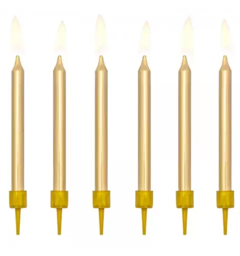 CANDELINE ORO GOLD PER TORTA - 6 PZ