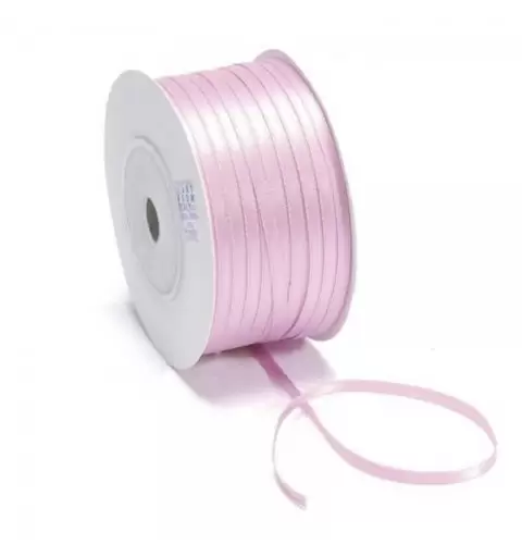 ROTOLO NASTRINO DOPPIO RASO ROSA 3 MM X 50 M