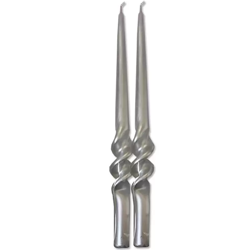 6 CANDELE ARGENTO A TORCIGLIONE