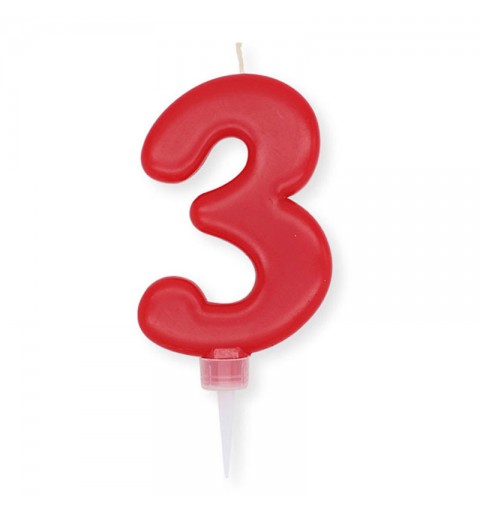 CANDELINA N 3 ROSSO PLUMP 10 CM - 74193