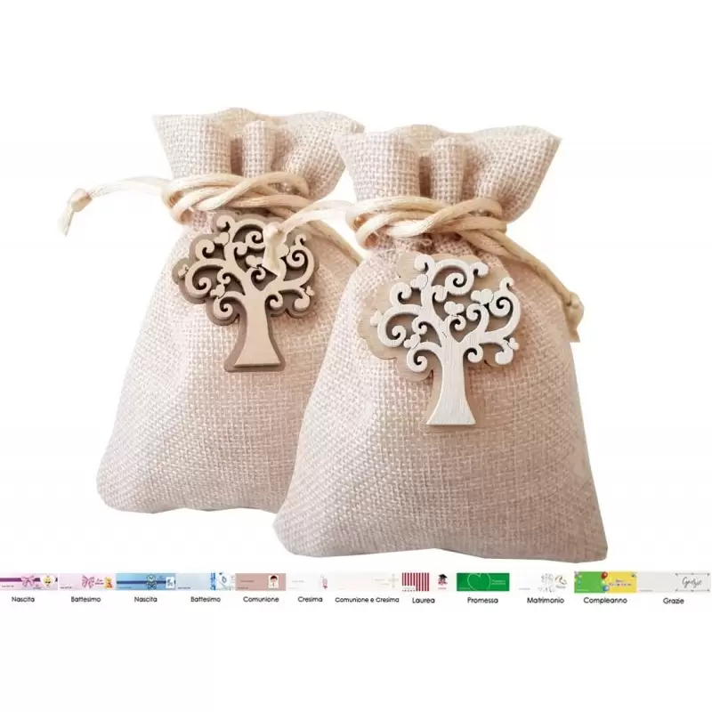 SACCHETTI CON ALBERO DELLA VITA BOMBONIERE - 20 PZ