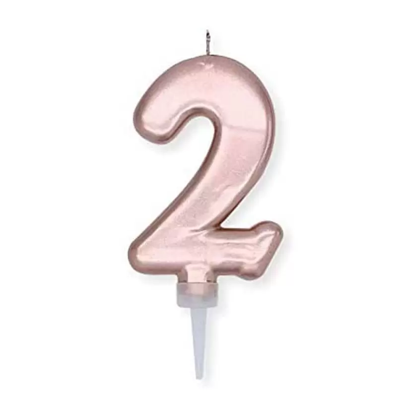 CANDELINA NUMERO 2 ROSE GOLD PLUMP 10 CM
